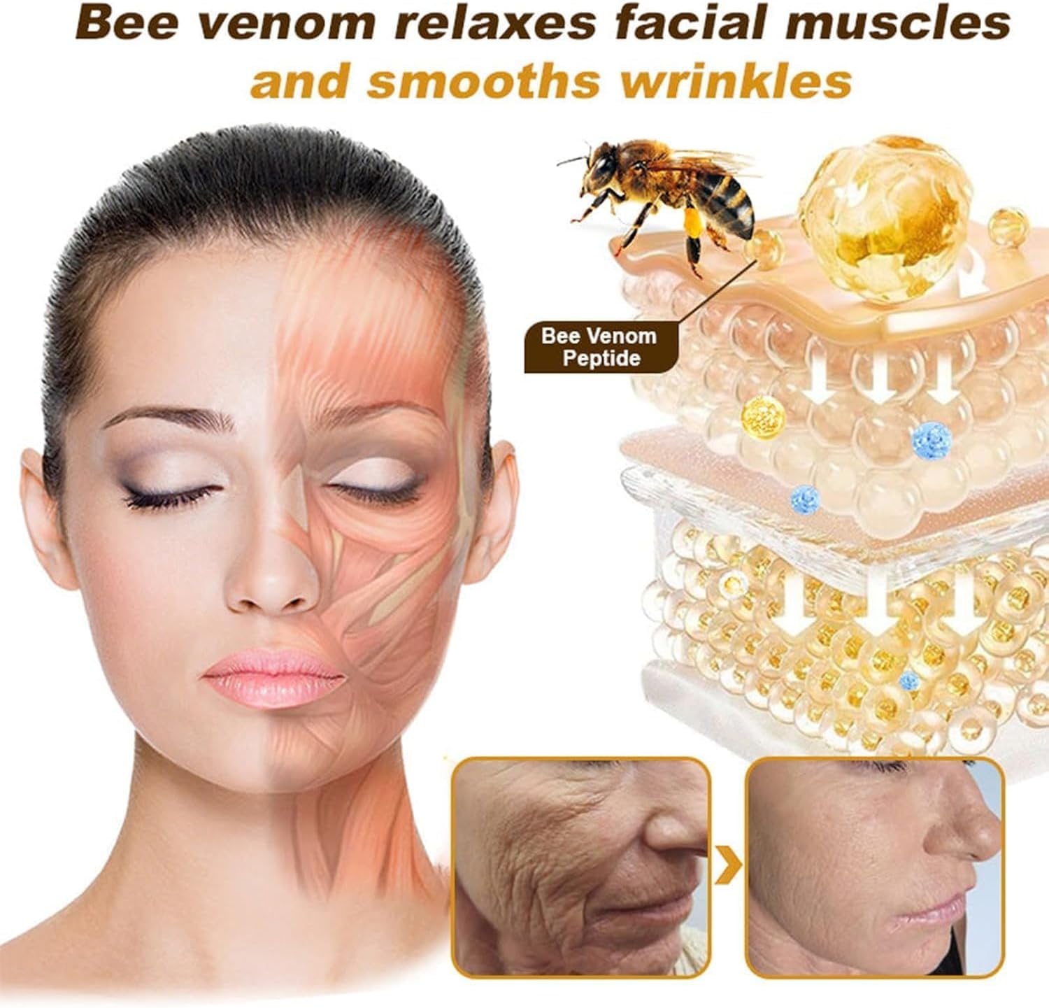 Boto-x Bee Venom Cream Wrinkle Firming Removal,Lifting,Moisturizing,& Recovery for All Skin Type,Anti-Aging Bee Venom Creaming,Face Cream-Moisturiser (1pcs, regular)