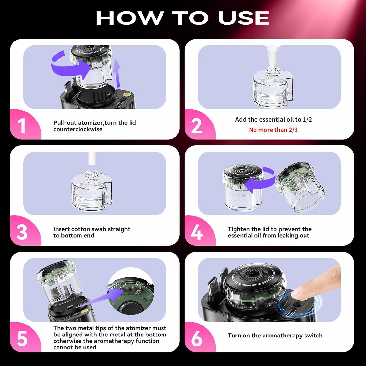 Retractable Car Charger with Aromatherapy and Starlight, 5 in 1 USB C Car Charger Adapter, 69W Fast Charging Cars Phone Chargers, Cars Air Freshener Compatible with iPhone 17 16 15 14 13 and Android