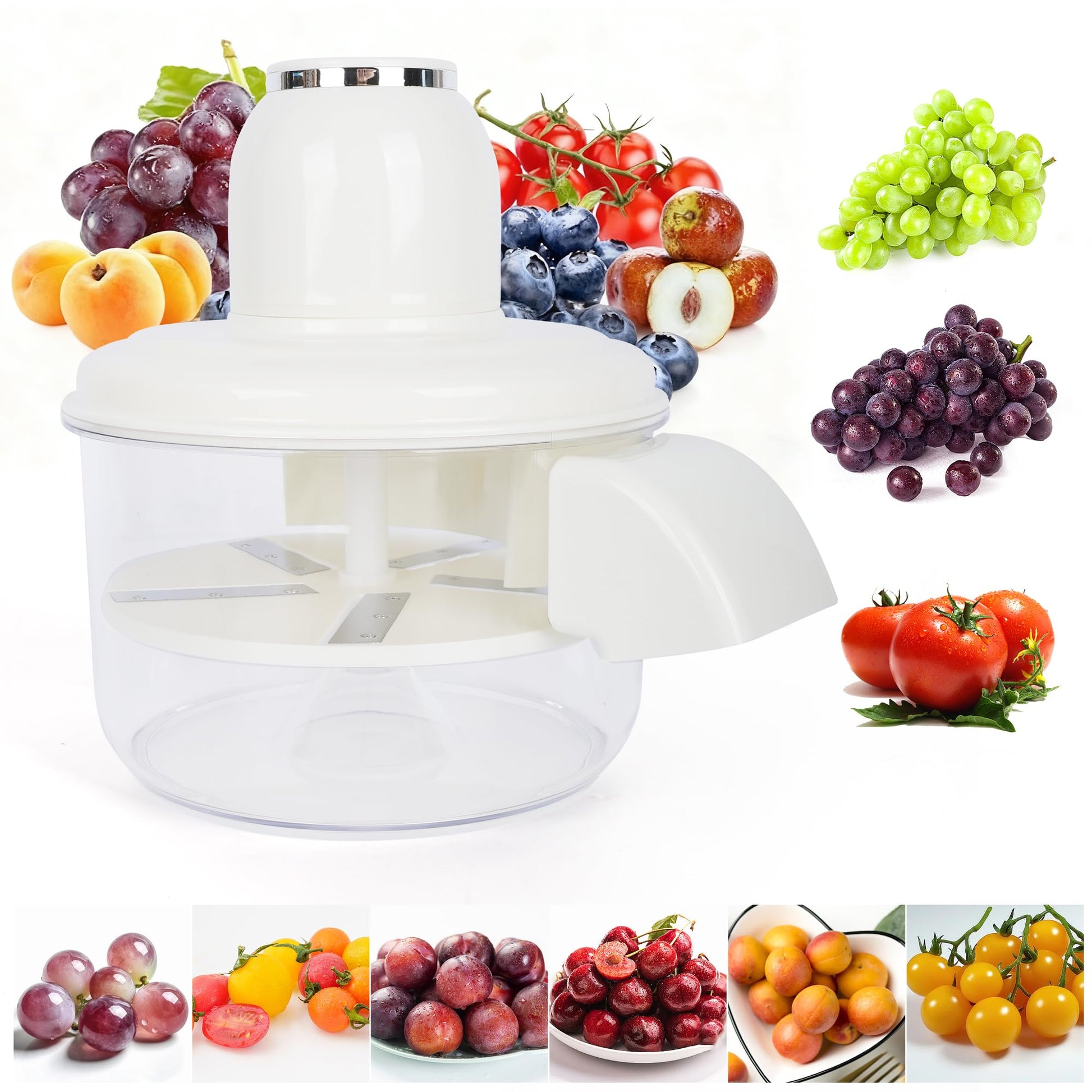 Automatic Grape Peeler Machine, Electric Garlic & Cherry Tomato Peeler Skin Remover Tool for Small Fruits, Effortless Peeling for Home Kitchen (Blue-1PC)