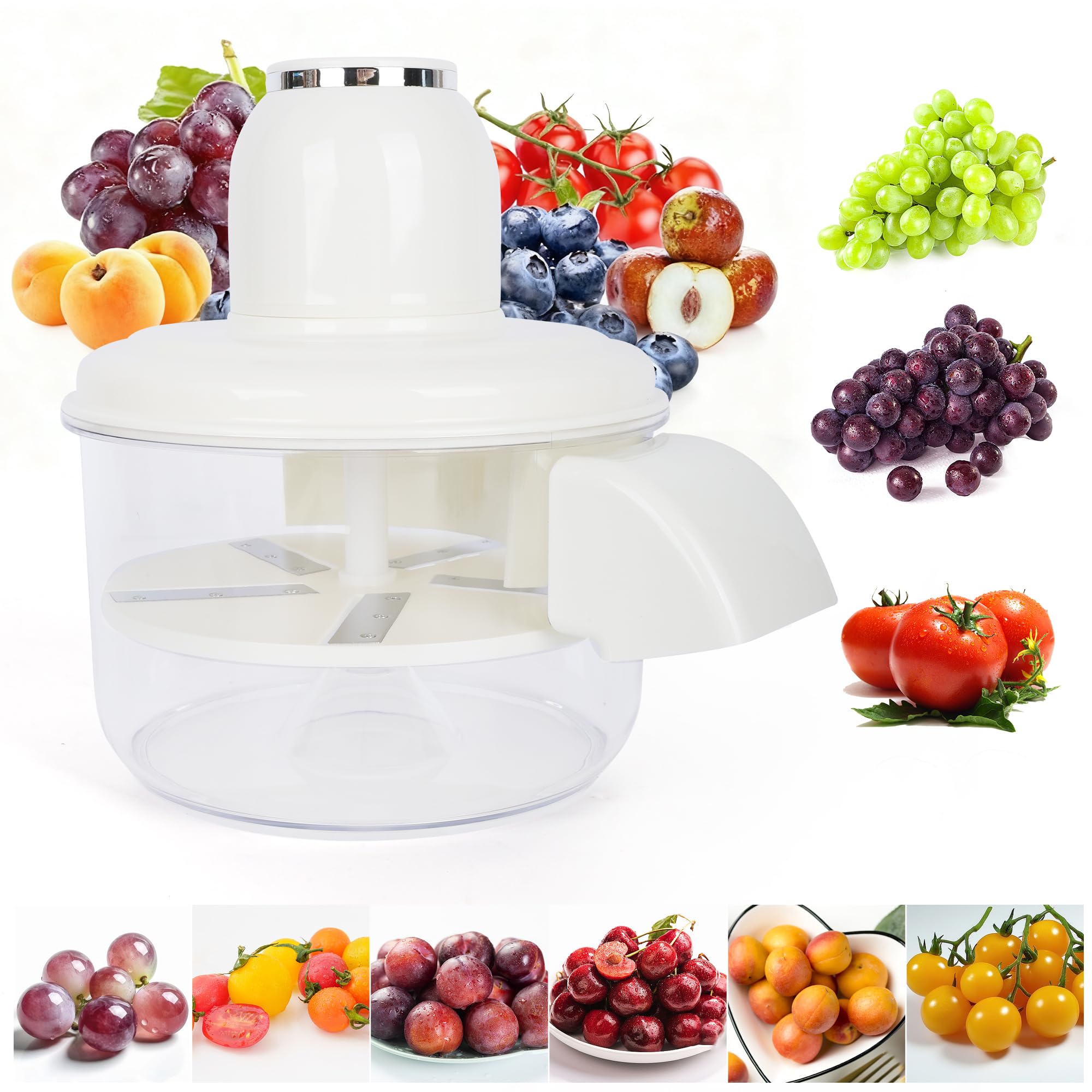 Automatic Grape Peeler Machine, Electric Garlic & Cherry Tomato Peeler Skin Remover Tool for Small Fruits, Effortless Peeling for Home Kitchen (Blue-1PC)