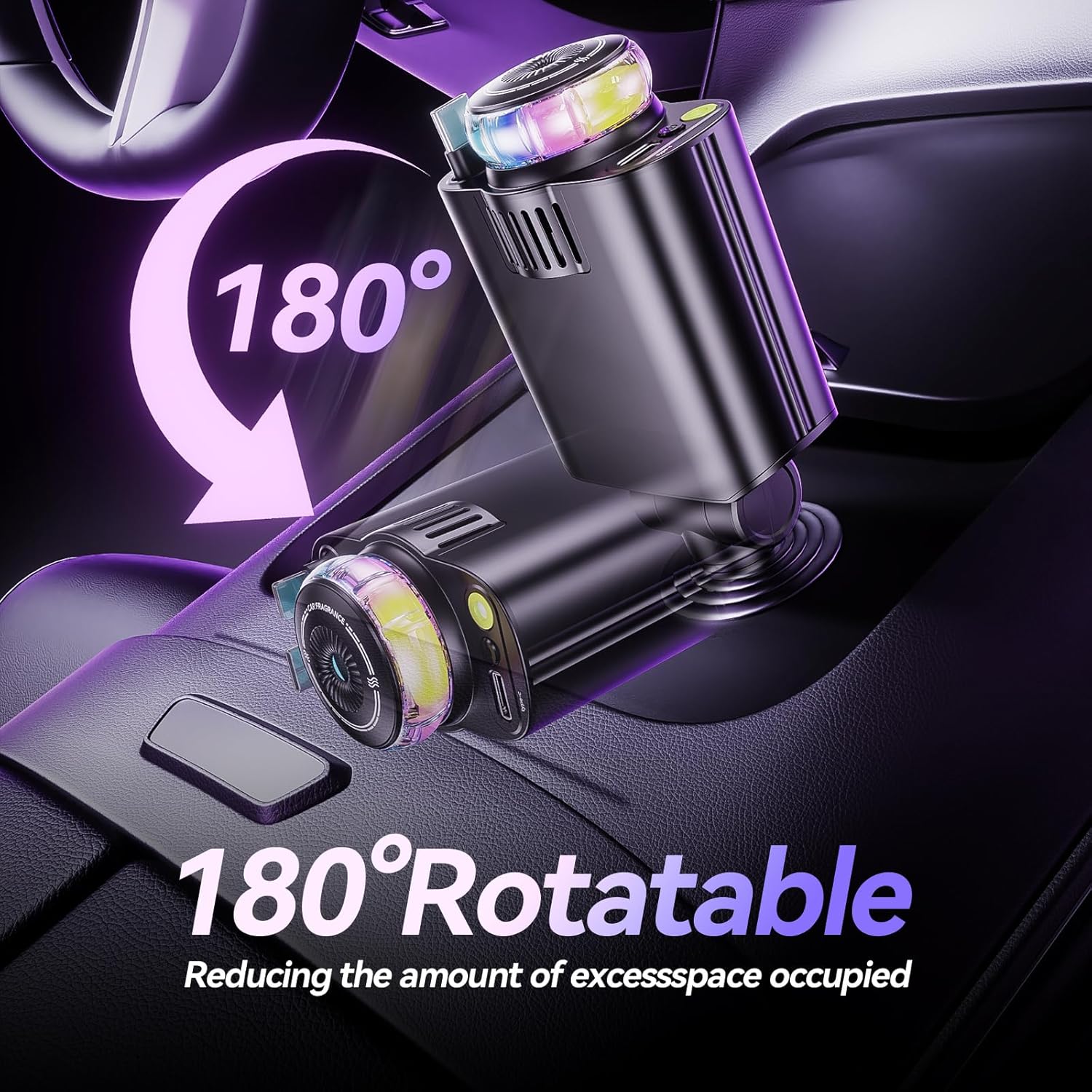 Retractable Car Charger with Aromatherapy and Starlight, 5 in 1 USB C Car Charger Adapter, 69W Fast Charging Cars Phone Chargers, Cars Air Freshener Compatible with iPhone 17 16 15 14 13 and Android